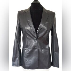 Worth Black Leather Blazer NWT 
Size 8